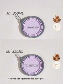 Pet Dog & Cat Foldable Travel Bowl - Color Random Dog Outing Dog Stuff Water Bottle Camping - Purple - View 11