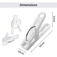 30 Plastic Hanger Clips, Heavy-Duty Outdoor Clothespins, White Clothes Pins, Multi-Purpose Plastic Clips Laundry, Food Bags, And Snacks, Epingle A Linge Exterieur
