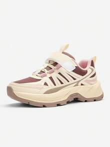 Balabala Kids Girls Sneakers, 2025 Spring Autumn Chunky Sneakers, Outdoor Non-Slip - Red Coffee Color - View 3