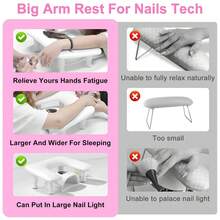 Nail Arm Rest U Shaped Adjustable Height Nail Hand Pillow For Manicure Hand Rest Soft Microfiber PU Leather For Nail Salon