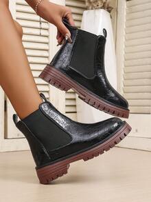 Women's Ankle Boots, Slip-On Shoes, Black Shoes, Winter Boots, Black Boots, Women's Shoes, Flat Shoes, New Shoes, Ankle Boots, Women's Shoes, Heels - Black - View 7