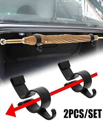 2pcs Car Seat Back Hanger, Multifunctional Vehicle Storage Hooks For Fishing Rod, Umbrella, Towel