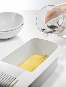 1pc/2pcs Microwave Noodle Cooker,Microwave Pasta Cooker,Microwave Pasta Cooker With Strainer,Noodle Water Filter Basket,Vegetable Fruit Storage Box,Noodle Container,Kitchen Drain Basket,Noodle Cooker,Plastic Dual-Purpose Vegetable Washing And Noodle Cooking Storage Box - Multicolor - View 4