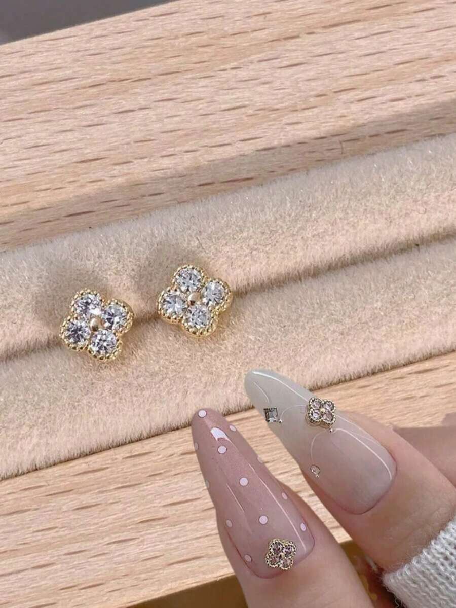 10件装奢华优雅闪亮美甲装饰品、美甲贴纸、女士美甲配件