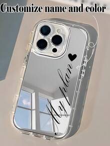 Custodia telefonica personalizzata con frase positiva e ispiratrice, riflettente, trasparente e con copertura completa, compatibile con Apple 11 12 13 14 15 16 17 Pro Max