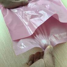 50个粉色混色邮寄袋、快递袋、加厚塑料包装袋、自封袋，5种尺寸（每种10个），聚酯纤维材质