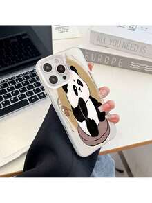 Panda Buddha Design Two Colors Acrylic Hard Case, Shockproof And Anti-Slip Protective Cover For IPhone - Silver - View 6