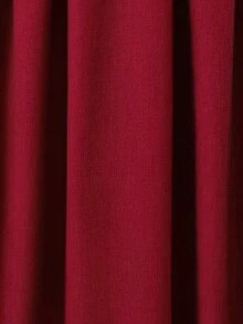 EARO Women's High Waist Slimming Gray Versatile Elegant Loose Daily Commute Casual Design Elastic Waist Adjustable Belt A-Line Skirt - Red - View 5