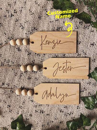 Personalized Wood Name Tags Gift Name Tags Gifts For Flower Baskets Wooden Bookmark Christmas Decorations, Wedding Favors, Valentine's Day Keepsakes