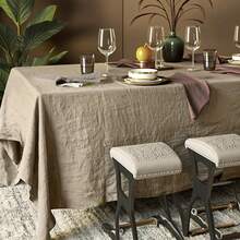 Christmas Solid Color Rectangular Tablecloth, Polyester Material, Soft And Lightweight, Deep Beige/Light Tan Rectangular Minimalist Style, Suitable For Picnics, Holiday Parties, Restaurants, Outdoor, Living Room, Patio, Christmas Home Decor, Dining Table Accents, Solid Color Fabric, Perfect For Christmas, Banquets And Weddings (Multiple Sizes) - Multicolor - View 13