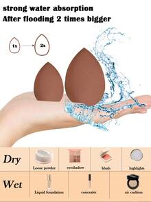 16pcs Makeup Sponge & Puff Set: 2 Large Makeup Sponges + 2 Makeup Powder Puffs + 4 Triangle Makeup Puffs + 4 Finger Makeup Puffs + 4 Small Makeup Sponges, Portable Travel Makeup Kit - Multicolor - View 6