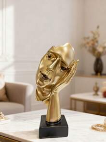 1件装思想者雕像，“沉默是金”抽象艺术摆件，“不听不看不说”现代家居树脂雕塑装饰品，适用于家庭办公室书架桌面摆件