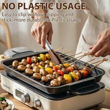 Wooden Tongs For Cooking & Serving Food, Stainless Steel Salad Tongs With Walnut Wood Tip, Anti-Slip Long Handle Wooden Kitchen Tongs Heat Resistant, Smooth Locking & Hanging Cooking Utensils Set Of 2 - 預設 - 查看 2