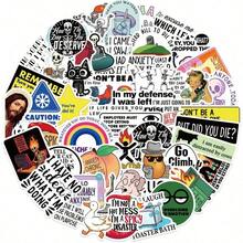 50Pcs Cartoon Snarky MEME Stickers Sarcastic Stickers Funny Work Stickers Funny Stickers For Adults Aesthetic Stickers Cartoon Graffiti Label Vinyl Waterproof Stickers For Laptop, Bumper, Skateboard, Water Bottles, Computer, Phone, School Supplies, Back To School - 彩色 - 查看 9