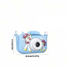 儿童相机带 32GB 卡，1080P 高清数码摄像机，适合 3-9 岁女孩男孩，圣诞节生日礼物，独角兽卡通自拍摄像机玩具，适合幼儿