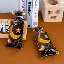 50pcs Ramadan Black Gold Candy Bags, Gift Bags, Creative Home Holiday Party Decorations, Gift Packaging Bags, Candy Snack Baking Packaging Bags - Multicolor - View 3