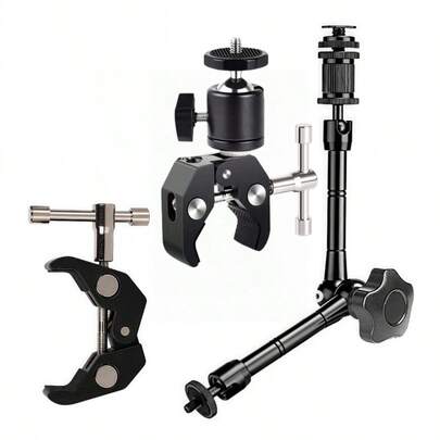 11-Inch Swivel Magic Arm + Super Clamp, Suitable For DSLR Camera Connection To LCD Monitor, LED Video Light And Camera Accessories