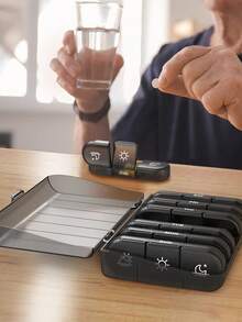 7-Day Portable Travel Pill Organizer With Large Compartment, 3 Times A Day, For Vitamins, Medications, Supplements And Fish Oil Capsules