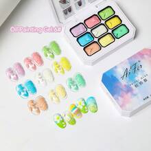 AiFer Bộ 9 màu sơn gel chấm bi, độ bão hòa cao, màu gel bán đặc phổ biến, thích hợp cho các tiệm làm móng. - Nhiều màu - Xem 13