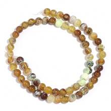 1pc Natural Amber, Fire Agate Bead Strand, 6/8/10mm Fashionable Handcraft DIY Loose Beads, Suitable For Bracelet, Necklace, Jewelry, Phone Chain, Keychain Wholesale - Amber Ice Spark Agate Beads - View 10