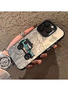 Custodia per auto fuoristrada con graffiti, compatibile con 16, 15, 14, 13, 12, 11 Pro Max, X, XR, XS Max, 8, 7 Plus, con retro opaco antiurto - Argento - Visualizzare 6