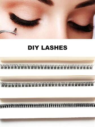 56 Fans/28 Fans 1box 0.07 Thickness Individual Lashes Cluster D Curl Mix Lash Clusters DIY Eyelash Extension 0.07mm Super Thin Band Resuable Natural Lashes
