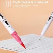 Ohuhu Markers For Adult Coloring Books No Bleeding 100 Colors Coloring Markers Water-Based Dual Tips Fineliner & Brush Drawing Pens Art Pens For Adults Sketch Journal - Maui - White - 100色 - 查看 6