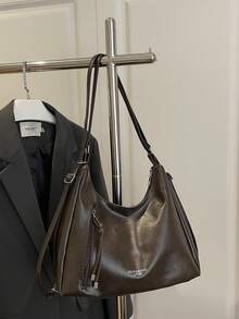 新款韩版小众设计柔软质感腋下手提包，单肩时尚通勤斜挎包，休闲大容量手提包 - 彩色 - 查看 3