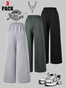 3pcs Girls Letter Print Pants Set