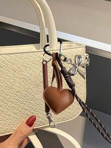 女士 PU 皮革钥匙扣，带心形装饰、花尾、蝴蝶结、编织绳、弹簧夹、弹簧扣，高端装饰包包配件、包包挂件、吊坠、汽车挂件、日常用品，完美的节日礼物、生日礼物，适合恋人、家人、朋友、同学、同事、老师 - 彩色 - 查看 5