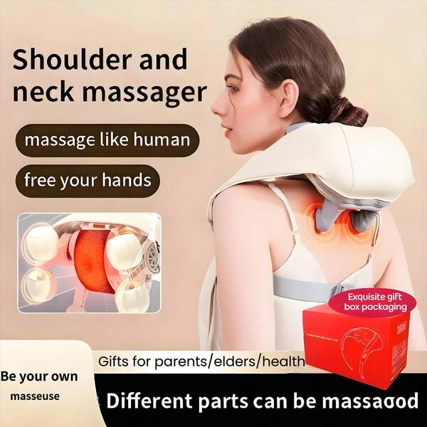 RAF Neck And Shoulder Massager With 3D Kneading | Rechargeable | Office Essential | Mother's Day Gift | Relieves Neck Pain | Upgraded From Massage Gun | Portable