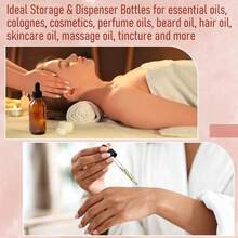 AOZITA 4 Pack 100ml Leakproof Dropper Bottles With Funnel Labels Dark Amber Glass Essential Oils Bottles For Personal Care Health Beauty 3.4oz Thick Glass Tincture Bottles With Eye Droppers Storage - 彩色 - 查看 2