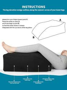 MOLOLAN 1 pieza Almohada inflable para elevar las piernas para ,Almohada Cojin Descansa Piernas Ortopedica Confort,Almohada en cuña para dormir - Almohada inflable para elevación de piernas para hinchazón, circulación, alivio del dolor de piernas y espalda, soporte de piernas de cloruro de polivinilo para recuperación después de cirugía, cadera, pie, tobillo,alivio del dolor y descanso cómodo, lectura y relajación, ropa de cama, hogar - Negro - Ver 7
