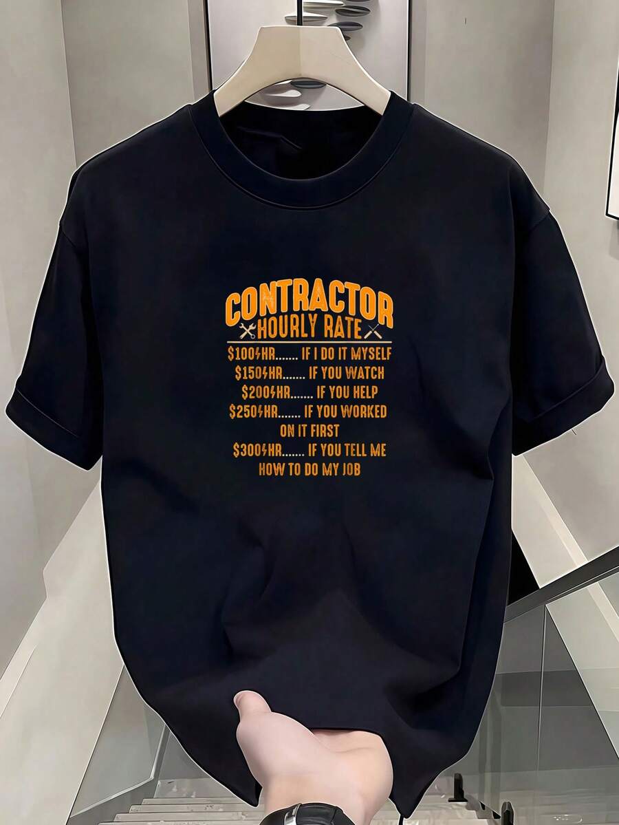 Tabla de precios por hora para contratistas Camiseta divertida para manitas - Negro - Ver 1