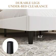 SHA CERLIN Full/Queen/King Velvet Upholstered Bed Frame With Charging Station, Modern Wingback Storage Headboard, Diamond Stitched & Gold Trim, No Box Spring Needed, Easy Assembly, White - Xem 6