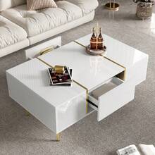 Television Stands & Entertainment Centers - White + Medium Density Fiberboard - View 7