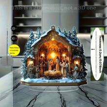 Elegant Acrylic Nativity Scene Plaque With Stand - Ideal For Desk & Living Room Decor, Perfect Birthday Or Christmas Gift, For Christmas