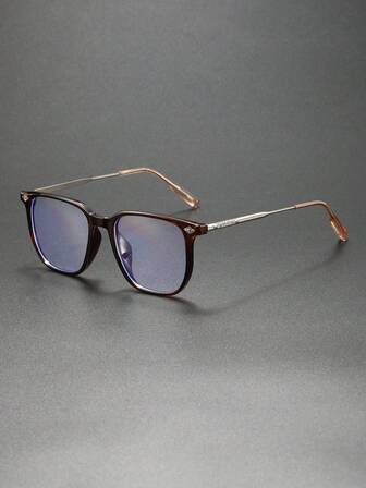 1 pieza Gafas de hombre con lentes claras y estilo retro, adecuadas para combinar con camisas, suéteres, abrigos y otros atuendos de moda