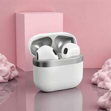 New Leather Texture Wireless Bluetooth 5.3 Earbuds TWS Earphones With Touch Control, Sports & Gaming, ENC Microphone & Noise Cancellation - Multicolor - View 3