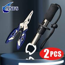 2pcs Fish Tackle Fish Lip Fish Scales Professional Fish Holder Stainless Steel Control Scissor Snip Fishing Grip Nipper Pincer Accessory Tool Clip Clamp Cutter Plier
