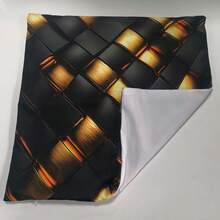 1 件装黑金几何格纹抱枕套 - 桃皮绒涤纶面料，现代设计，拉链封口，可机洗 - 适用于室内/室外装饰、床、沙发和派对主题（不含枕芯），装饰抱枕套 - 黑金色 - 查看 4