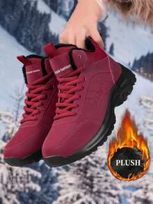 Women's Elegant Winter Snow Boots, Non-Slip Sports Shoes, Warm Lining Outdoor Winter Shoes, Suitable For Outdoor Winter - Red - View 15