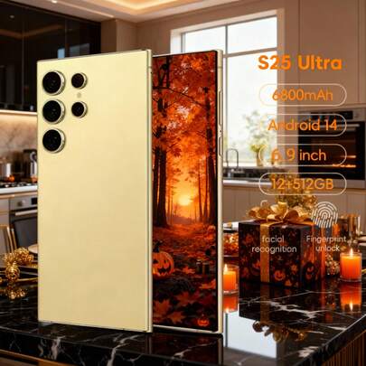 W&O S25 Ultra 2025 Premium 5G Android Smartphone: 12 GB + 512 GB Storage, 6.8" Full HD+ Screen, 50 MP Triple Camera Array + 13 MP Ultra-Wide Lens, Fast-Charging Battery, Dual SIM, Stylus For Productivity And Creativity, Fast Face Unlock And Side-Mounted Fingerprint Sensor, GPS, Armor Case Accessory Pack - Unlocked Worldwide, Ideal Christmas, Halloween And Graduation Gift For Students And Professionals, Professional Smartphone, Holiday Gift, Stylish Mobile Phone, Slim Design, Robust Build