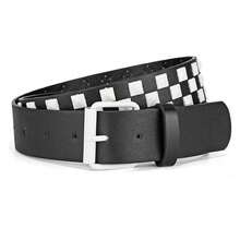 Women's Studded Belt Punk Rock Goth  SpikedLeather Belts For Fashion, Casual Wear, Gothic Style - Thick Checkerboard Belts - 多色204 - 查看 2