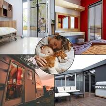 Cortina de Puerta Magnética,con sello magnético de cierre automático súper hermético,con Nylon Tiras de Alenamiento en los Lados,Cinta Sin Taladros, puerta de pantalla magnética malla. (200*80cm)