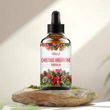 Óleo Essencial de Guirlanda de Natal de Pinheiro, com Conta-Gotas, Adequado para Difusores de Aroma Domésticos, Fabricação de Velas e Sabonetes DIY, Óleo Essencial de Pinha, Massagem Corporal e Facial, Perfume de Natal, Decorações de Natal, Adequado para Uso Diário e Natal.