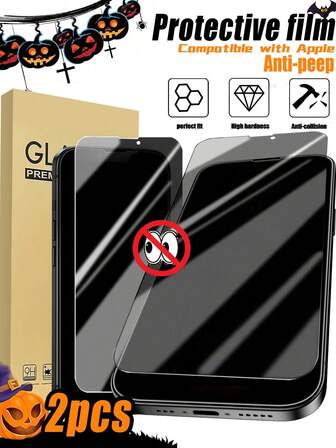 2pcs Anti-Spy Screen Protector, Waterproof, Anti-Fingerprint, Scratch-Resistant, Easy Installation, Clear Display, Perfect Fit For IPhone 17 Pro Max/17 Pro/17Air/17/16e/16 Pro Max/16 Pro/16 Plus/16/15 Pro Max/15 Pro/15 Plus/15/14/13/12/11 And More