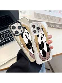 Panda Buddha Design Two Colors Acrylic Hard Case, Shockproof And Anti-Slip Protective Cover For IPhone - Silver - View 5