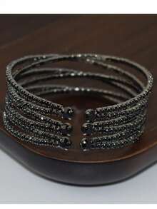 1 件新娘时尚水钻手镯，简约水晶袖口手镯，适合婚礼