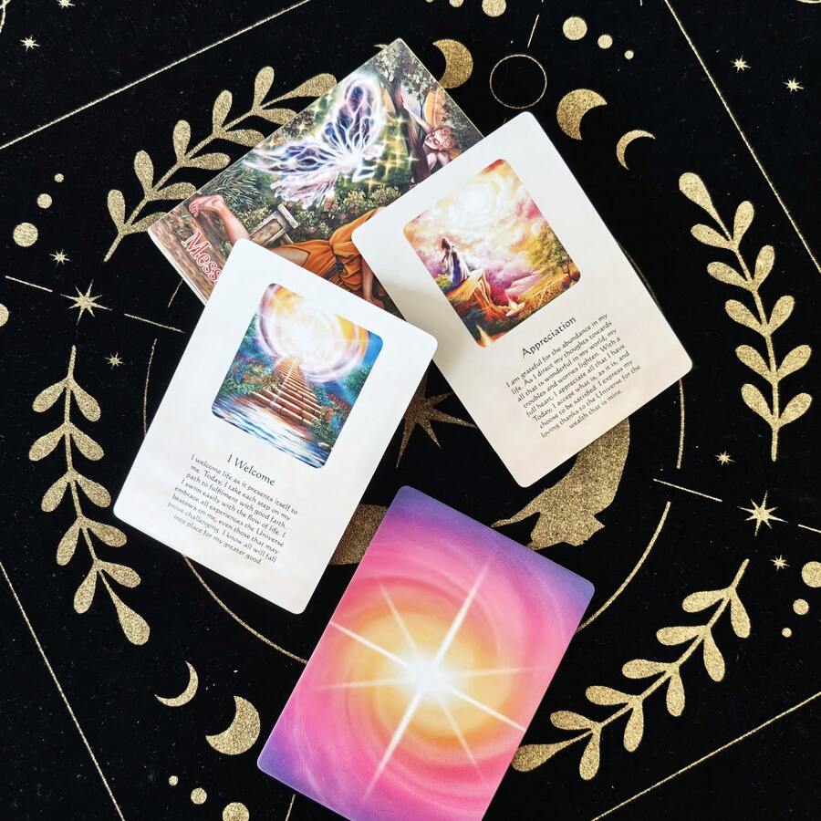1 Box Life Message Oracle Cards, 54 English Cards With Keyword Explanations, Suitable For Tarot Divination Card Beginners And Fans As Gifts - Multicolor - View 1